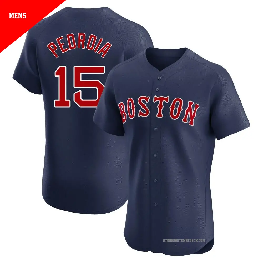 Youth 15 Dustin Pedroia Boston Red Sox Black White Replica Jersey