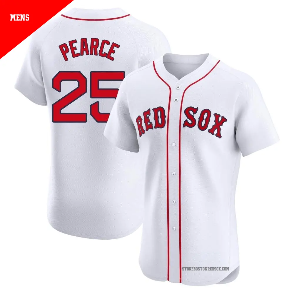 Men's #25 Steve Pearce Boston Red Sox White Elite Home Jersey