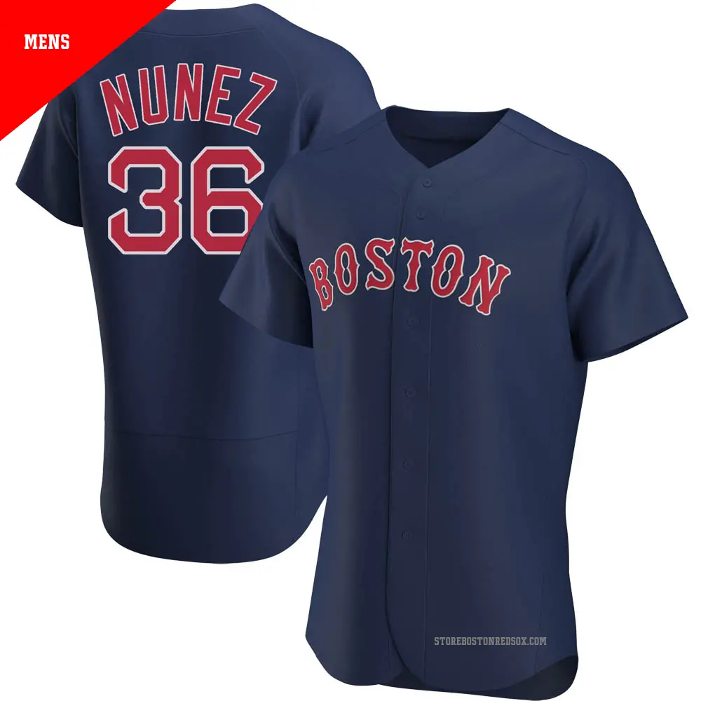 Men's ＃36 Eduardo Nunez Boston Red Sox Navy Authentic Alternate Jersey