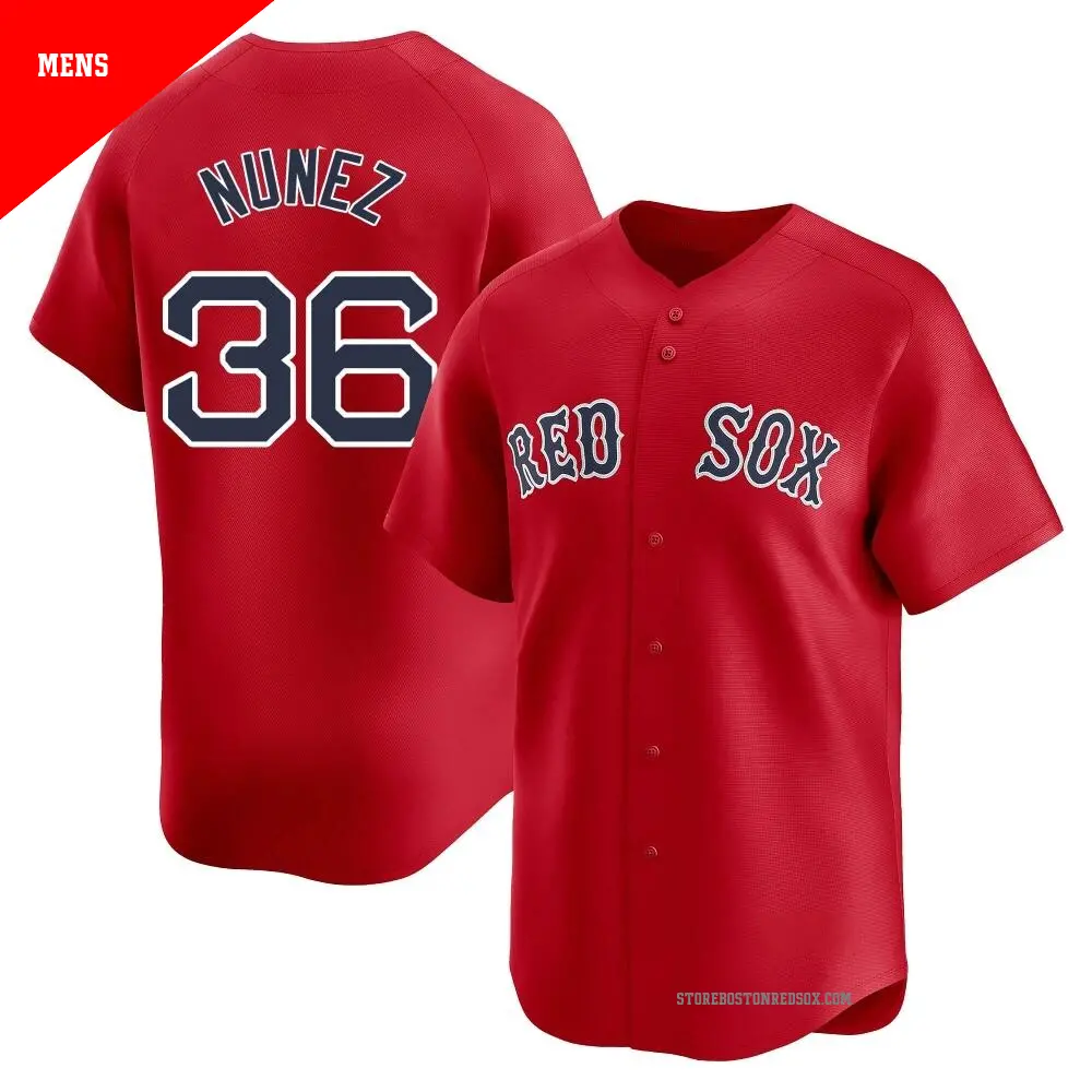 Men's ＃36 Eduardo Nunez Boston Red Sox Red Limited Alternate Jersey