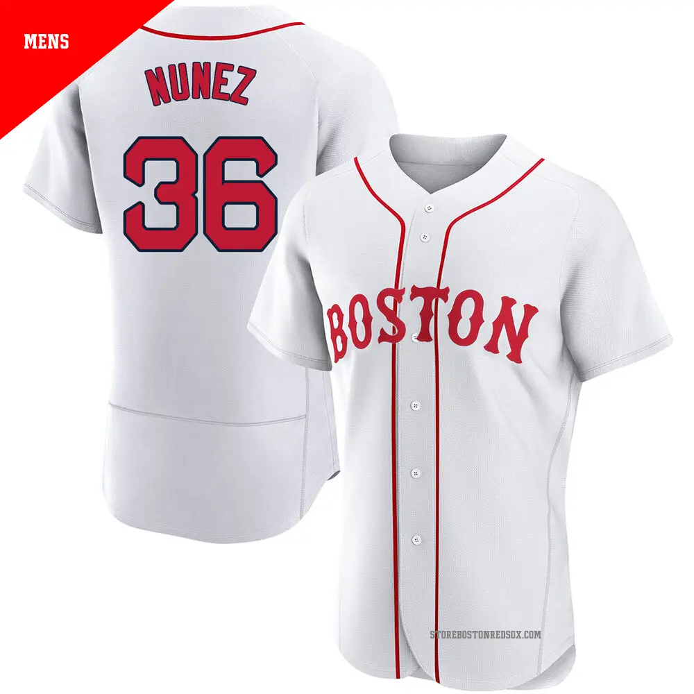 Men's ＃36 Eduardo Nunez Boston Red Sox White Authentic 2021 Patriots' Day Jersey