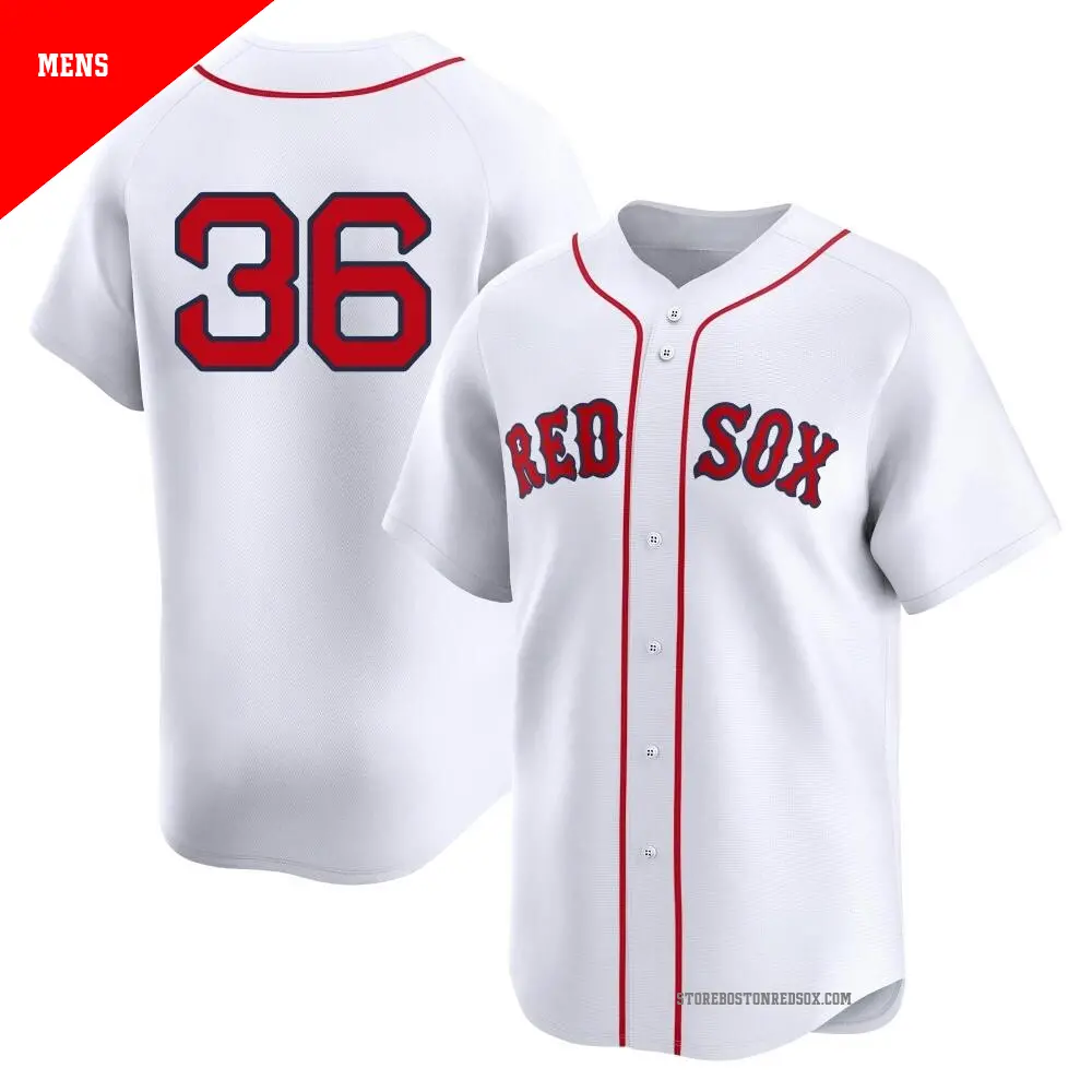 Men's ＃36 Eduardo Nunez Boston Red Sox White Limited 2nd Home Jersey