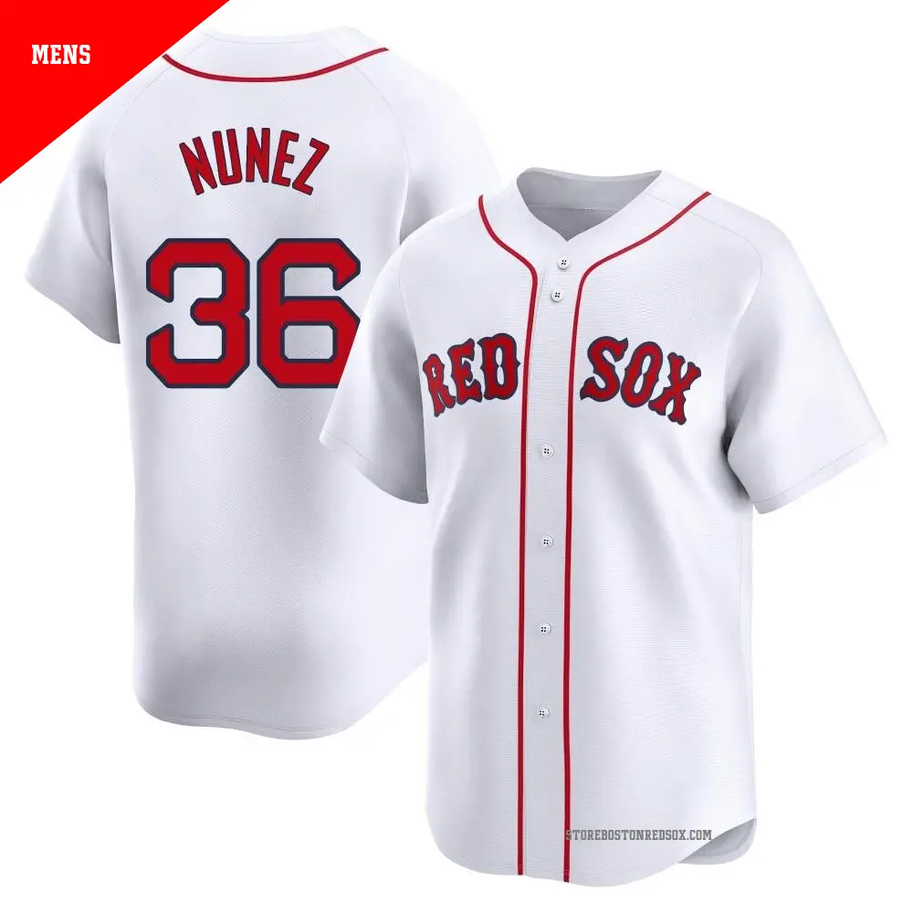 Men's ＃36 Eduardo Nunez Boston Red Sox White Limited Home Jersey