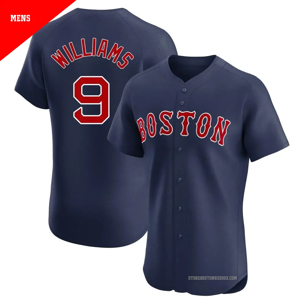 Men s 9 Ted Williams Boston Red Sox Navy Authentic Alternate Jersey