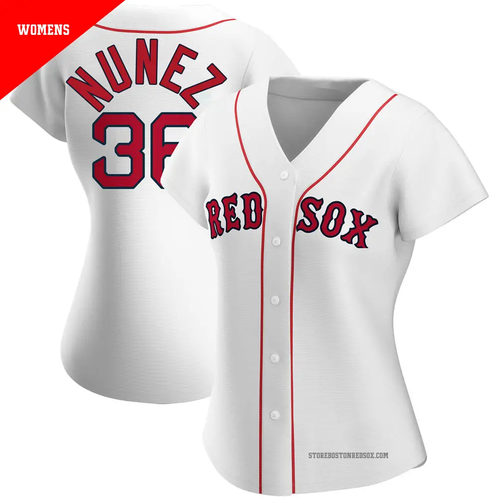 Women's ＃36 Eduardo Nunez Boston Red Sox White Authentic Home Jersey