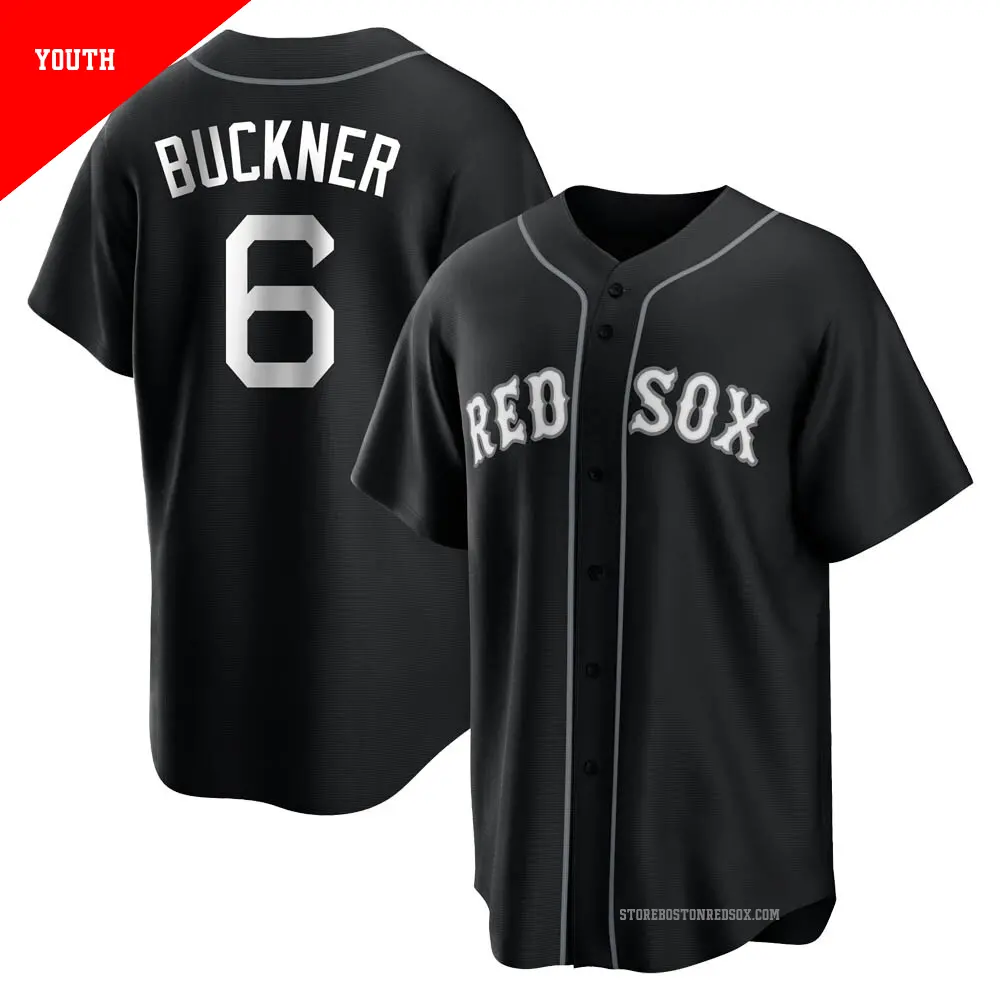 Youth 6 Bill Buckner Boston Red Sox Black White Replica Jersey